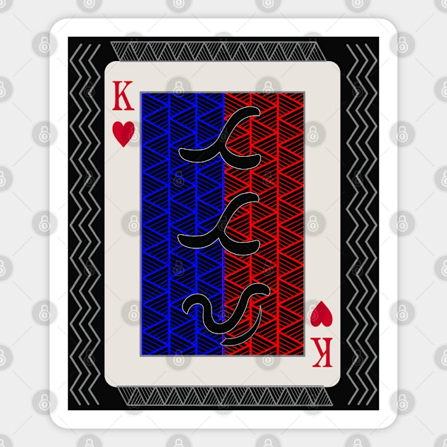 Tribal Art Playing card King / Baybayin word Tatay (Father) Magnet by Pirma Pinas